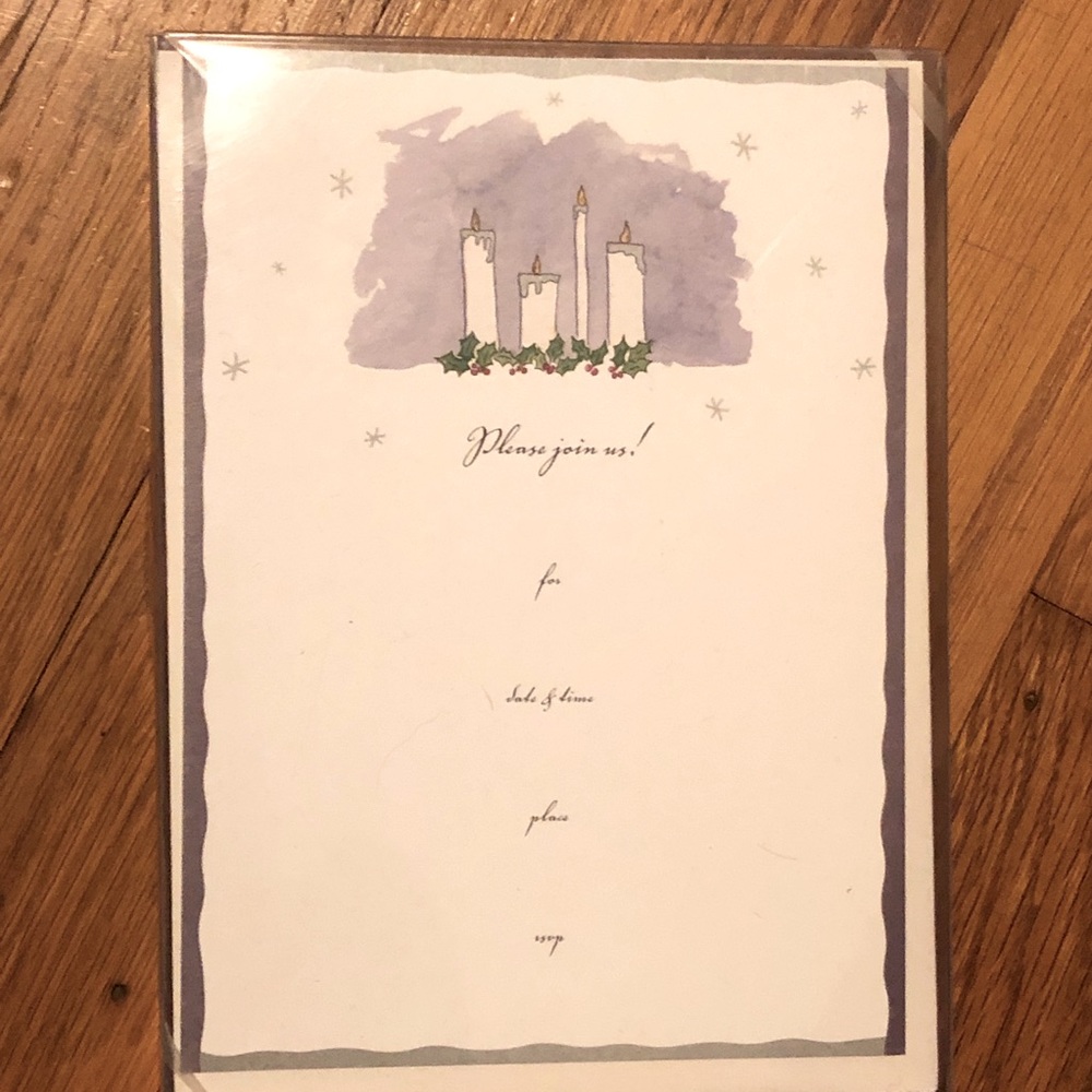 Holiday Candle Invitation Cards